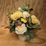 Gorgeous natural toned faux flower arrangement