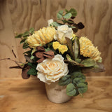 Gorgeous natural toned faux flower arrangement