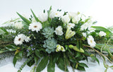 White and Green Casket Spray