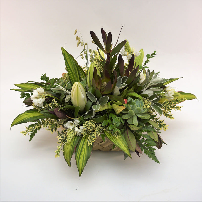 Florist choice: White and Green Flax Box