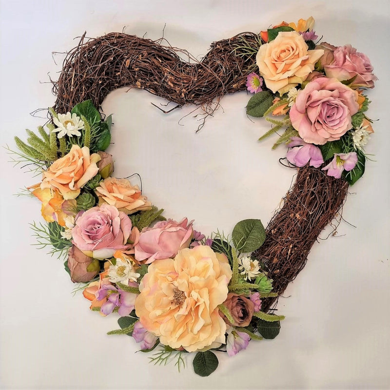 Pastel Muehlenbeckia Heart Wreath