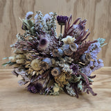 Grey, neutral and lilac dried posy.