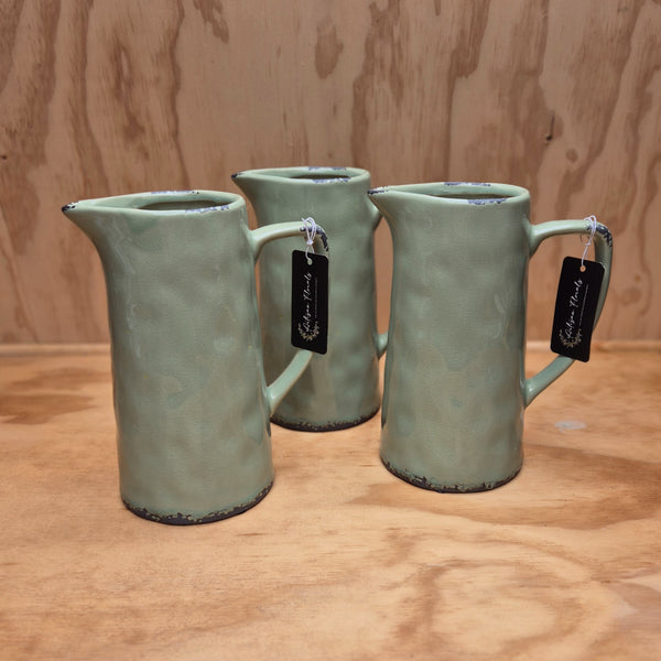Gorgeous sage green ceramic jug