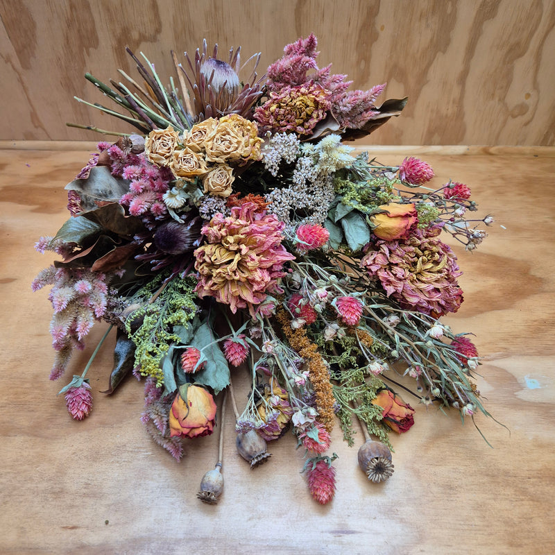 Cassia-dried sheaf style bouquet.