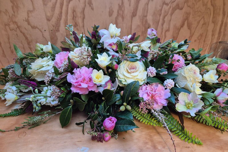 Florist choice seasonal casket spray