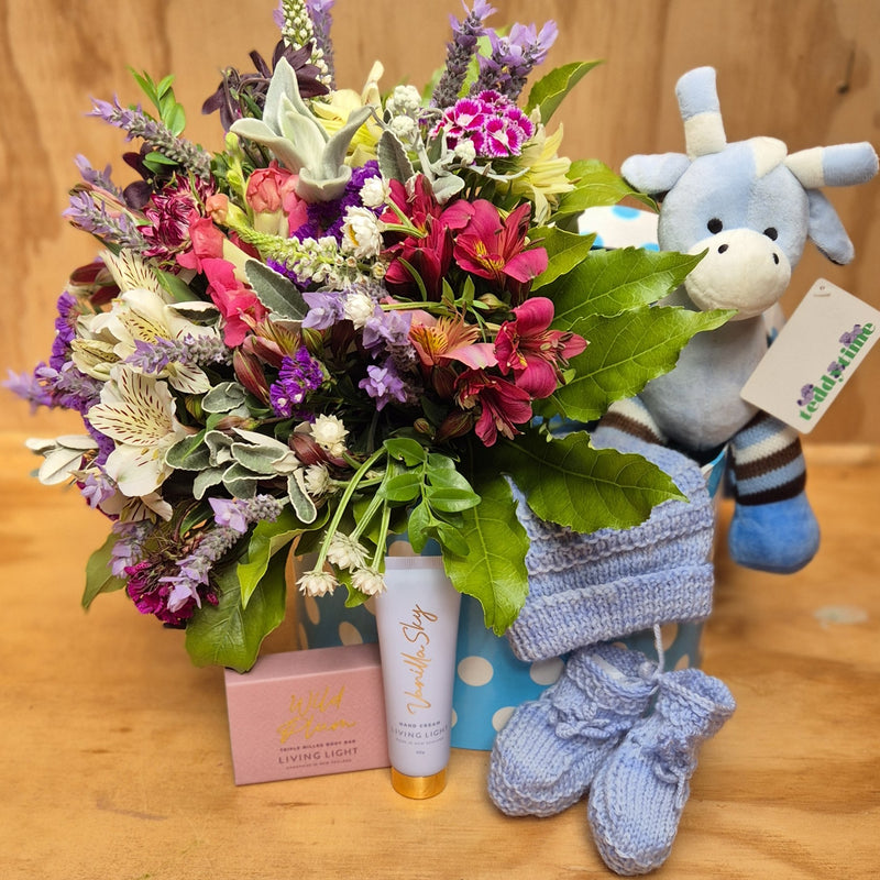 Large baby boy gift box.