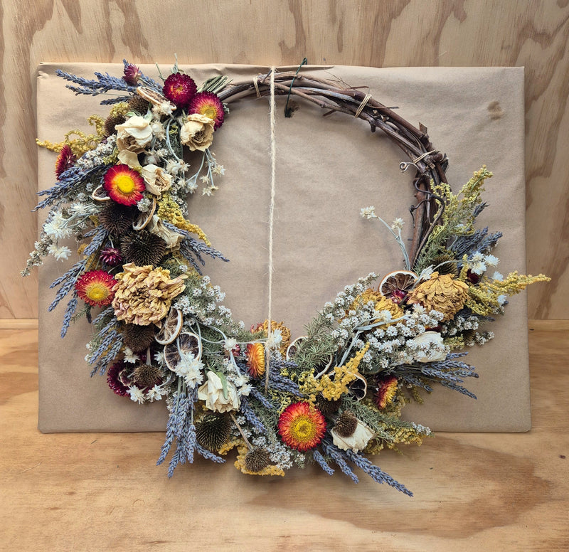Citrus and lavender dried flower wreath