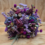 purple dried posy