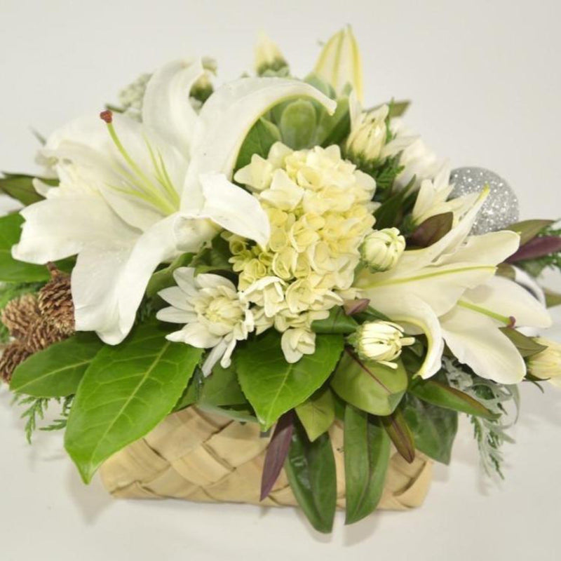 Florist Choice: Christmas Flax Box Arrangement