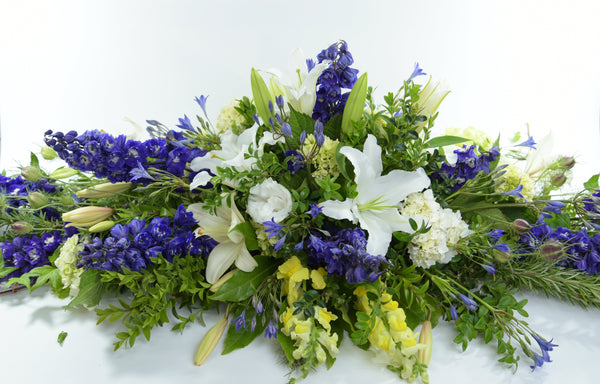 Lilac, Mauve, Purple and Blue Toned Casket Spray