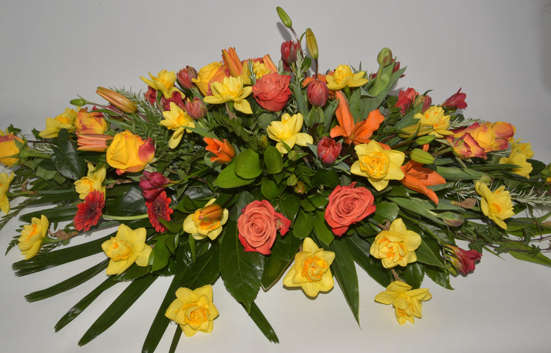 Autumn toned Casket Spray