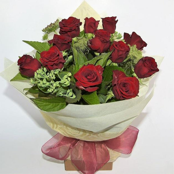 Twelve Roses Gift Wrapped