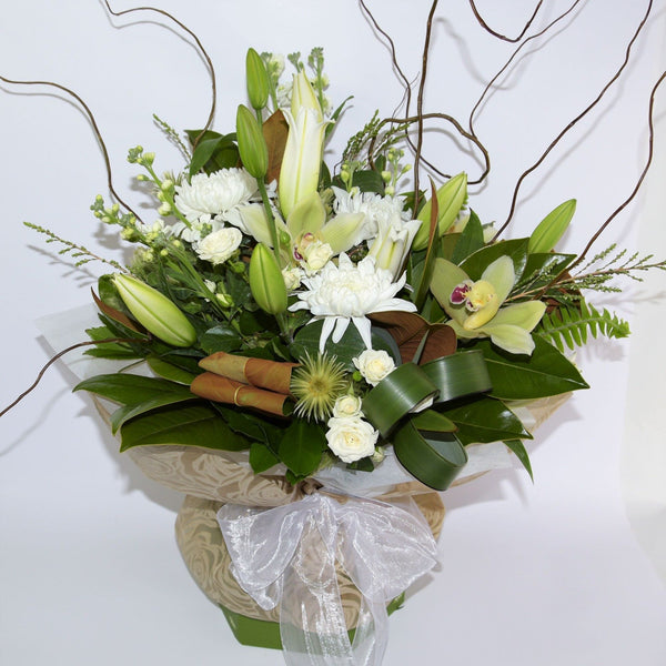 Florist Choice: White and Green Bouquet or Waterbox