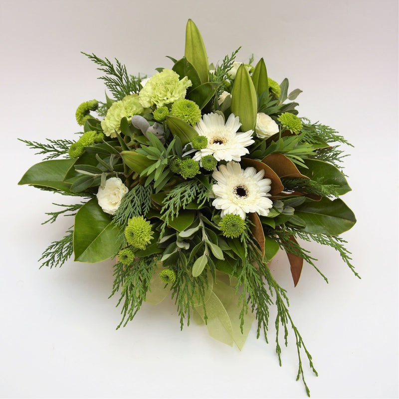 Florist choice: White and Green Flax Box