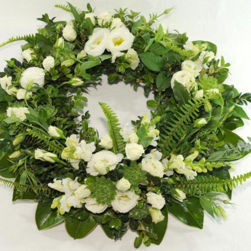 Classic White and Green Formal Wreath