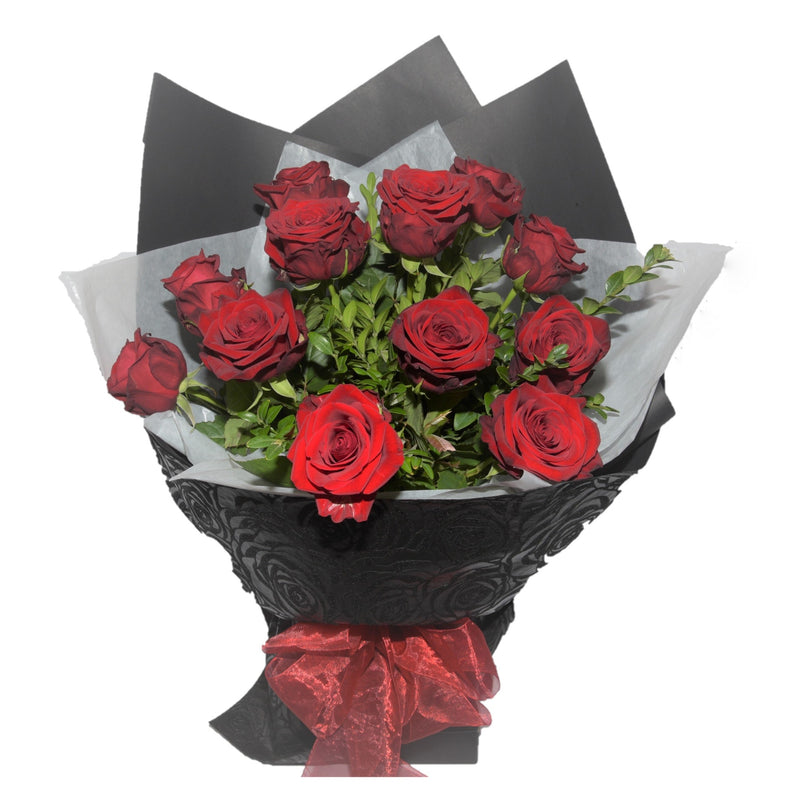 Twelve Roses Gift Wrapped