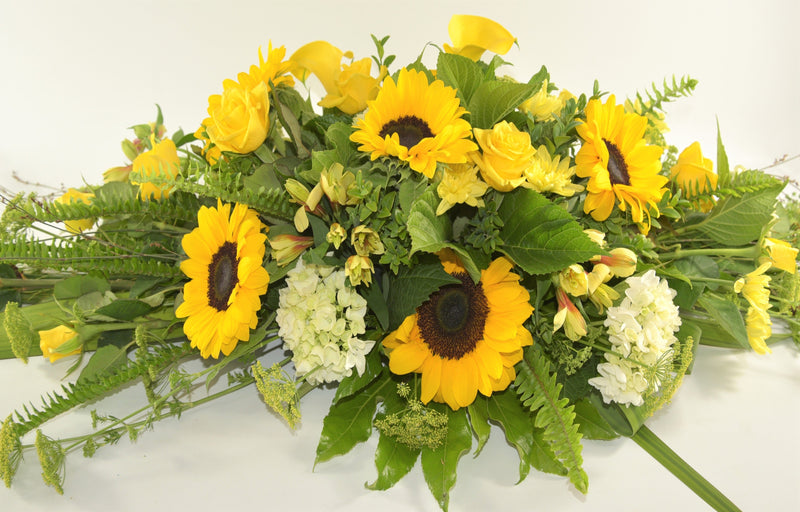 Yellow Toned Casket Spray